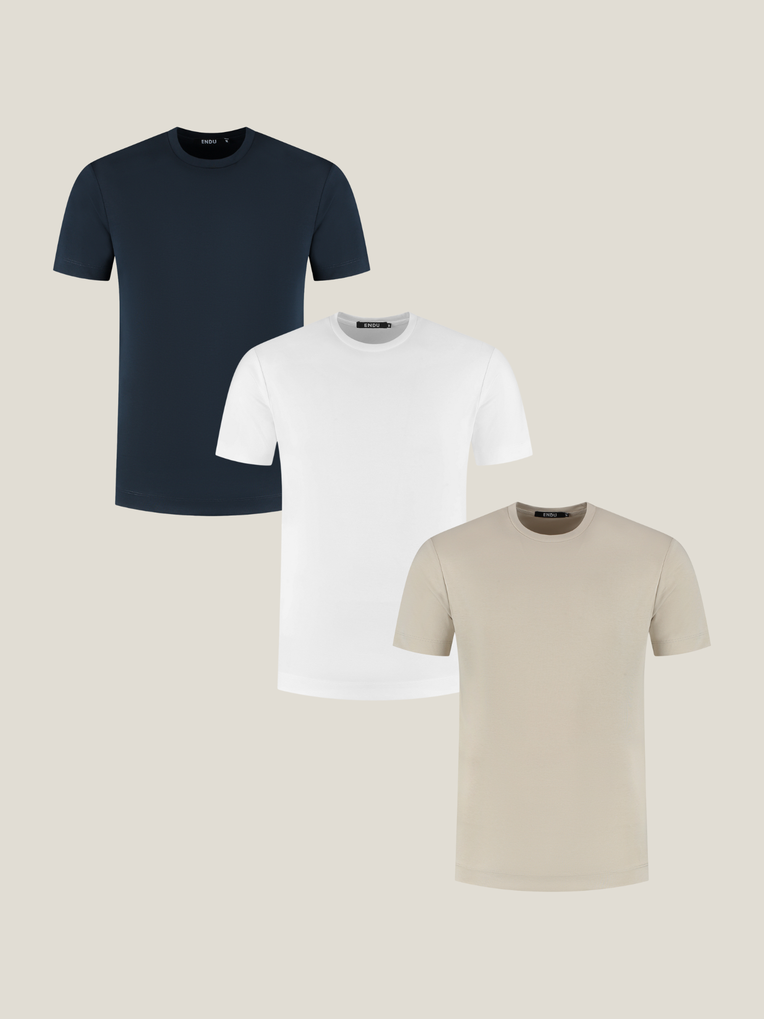 Luxe Mercerised T-Shirt Sand - 3 Pack