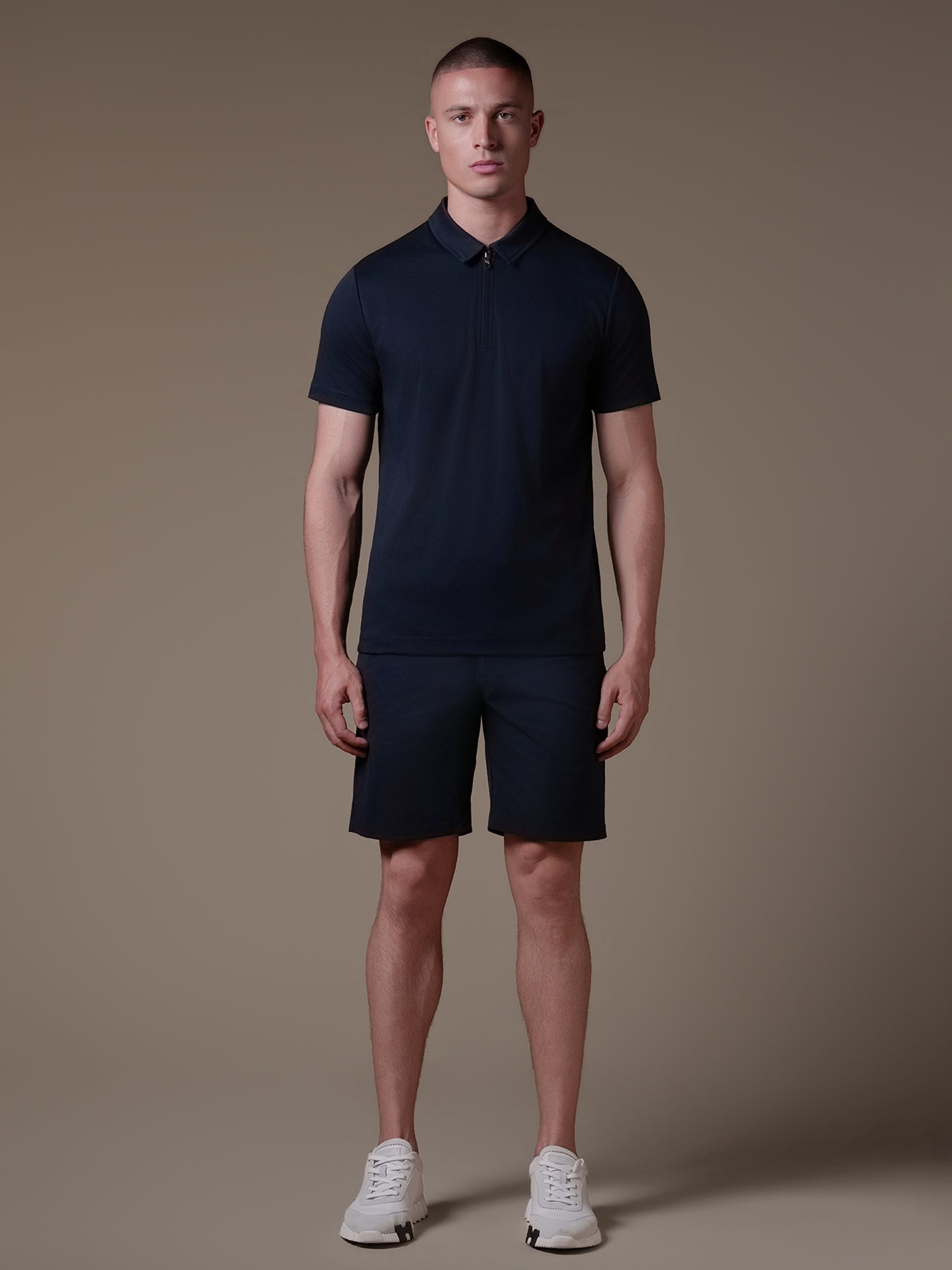 Lux Zipper Polo - Navy