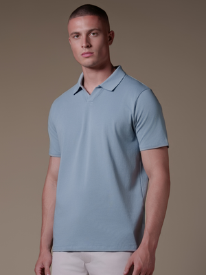 Buttonless Polo - Light Blue