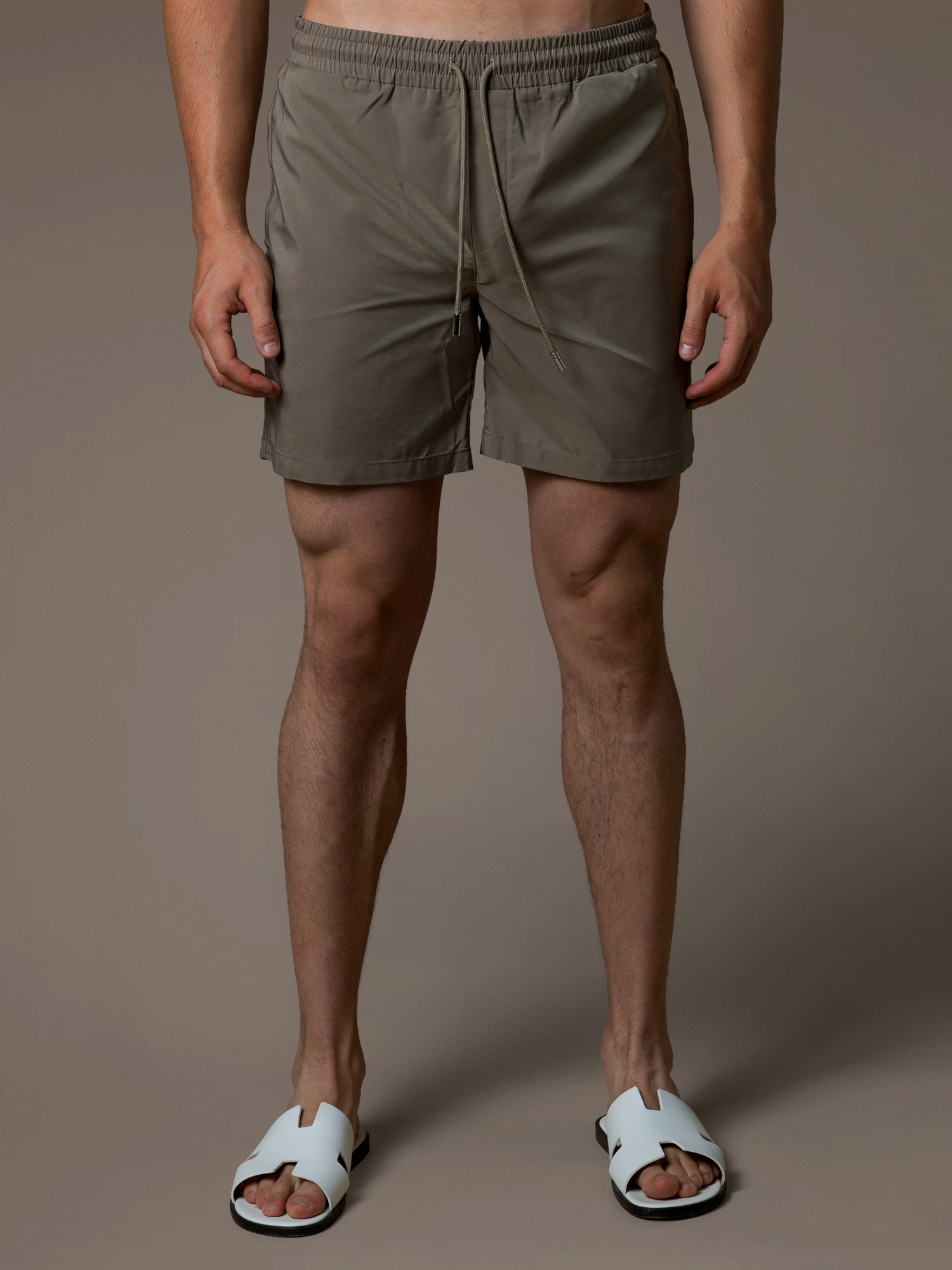 Zip Swim Short - Taupe