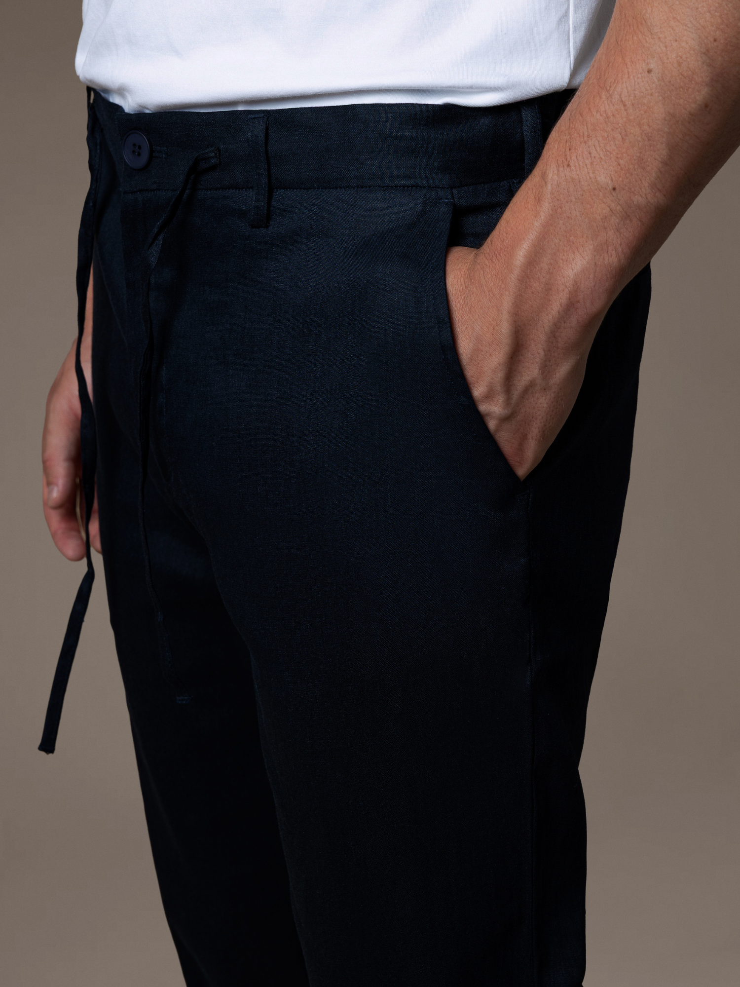 Linen Trousers - Navy