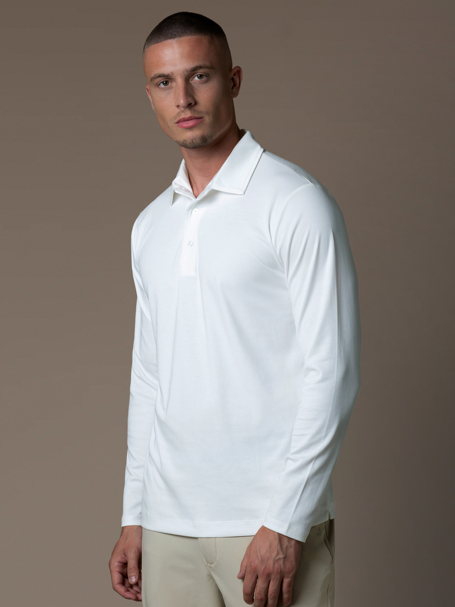 Lux Longsleeve Polo - White