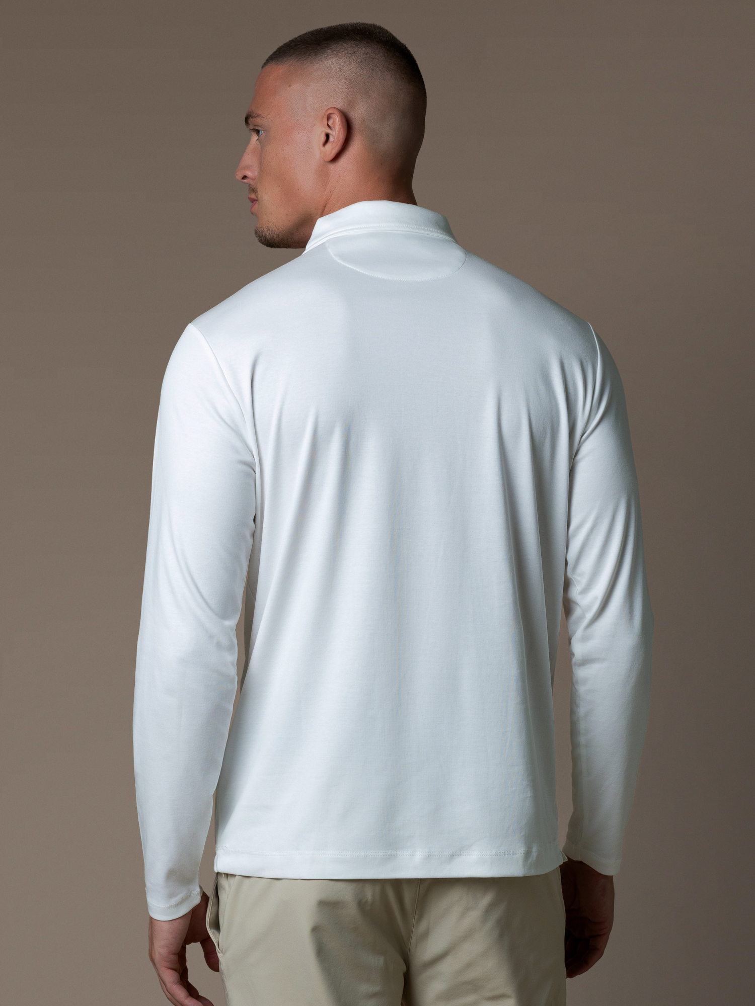 Lux Longsleeve Polo - White