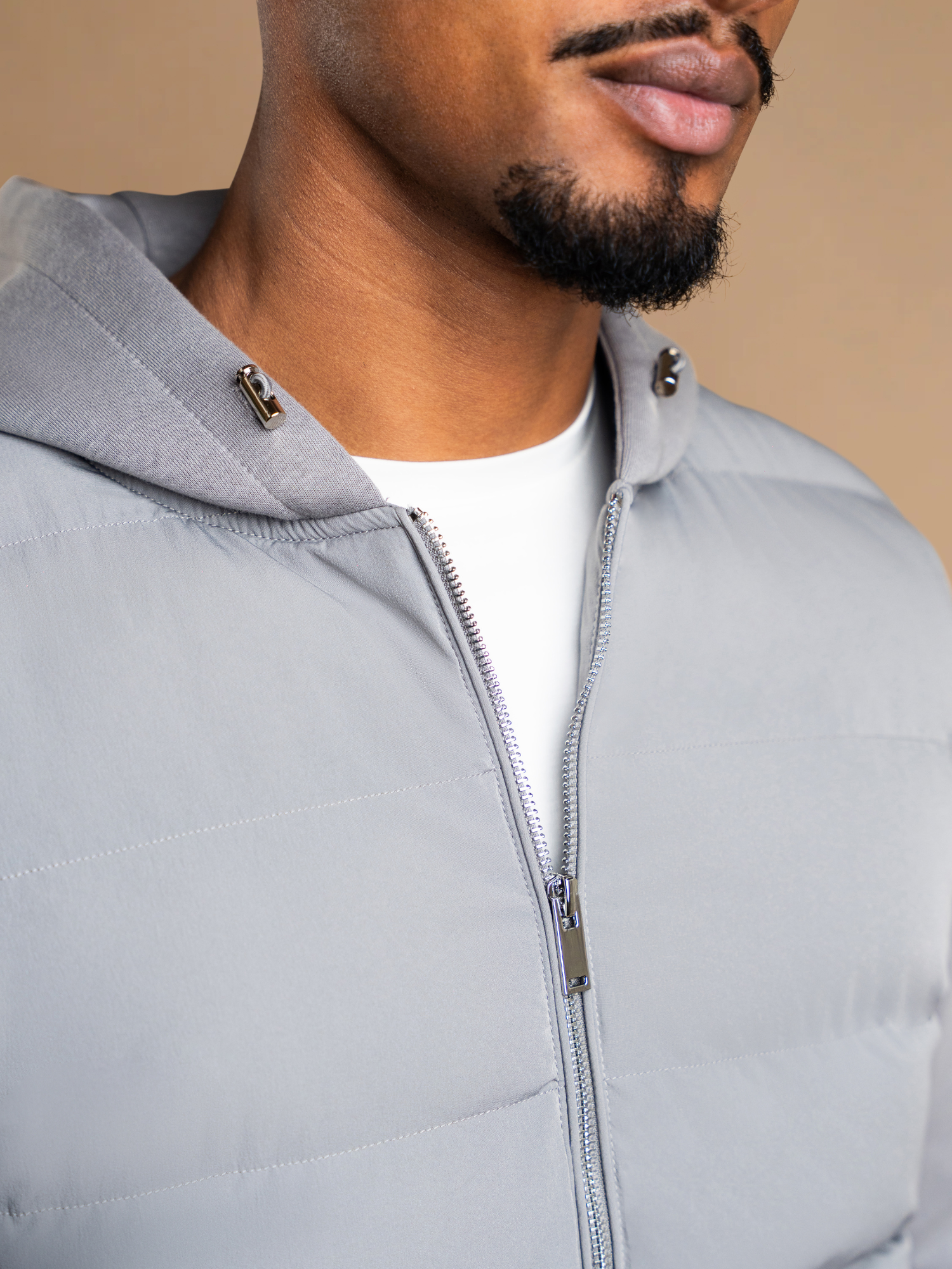Hybrid Quilted Windbreaker - Gray