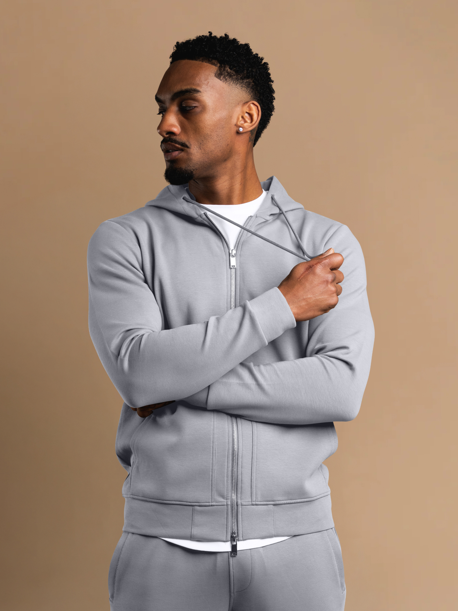 Interlock Flow Zip Hoodie - Grey