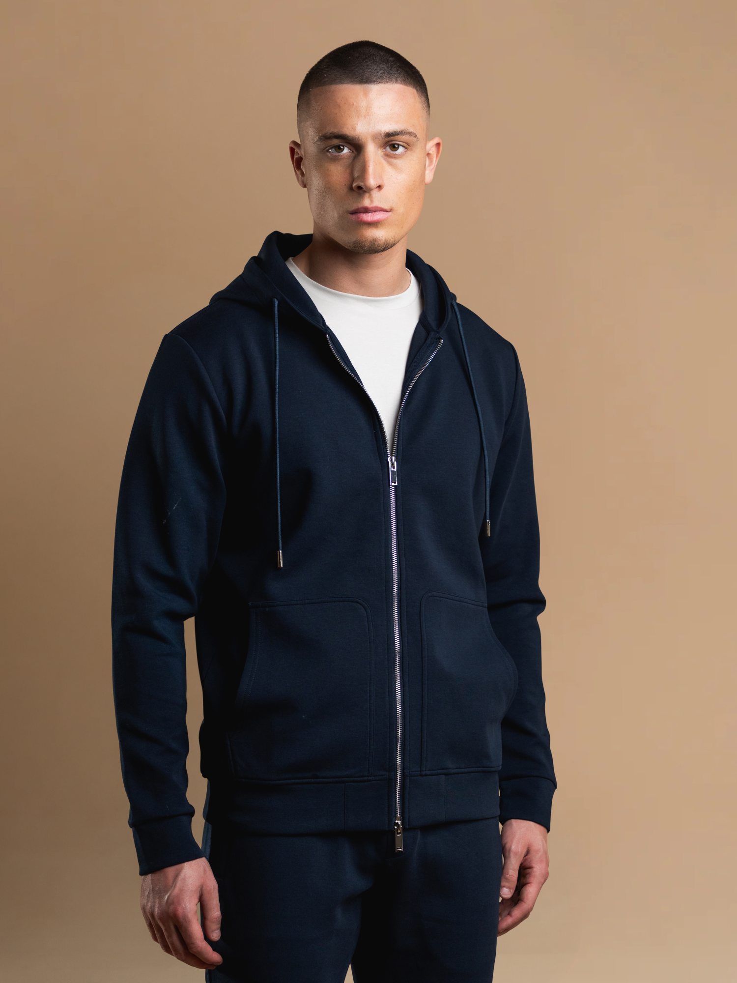 Interlock Flow Zip Hoodie - Navy