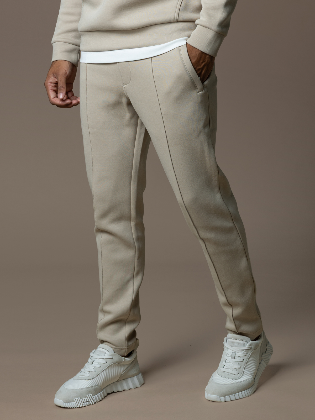Essential Interlock Jogger - Beige