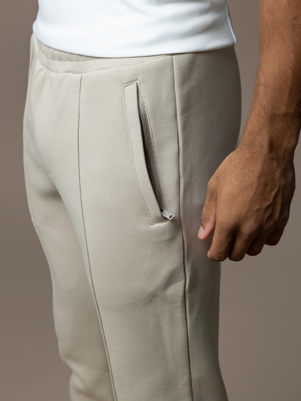 Essential Interlock Jogger - Beige