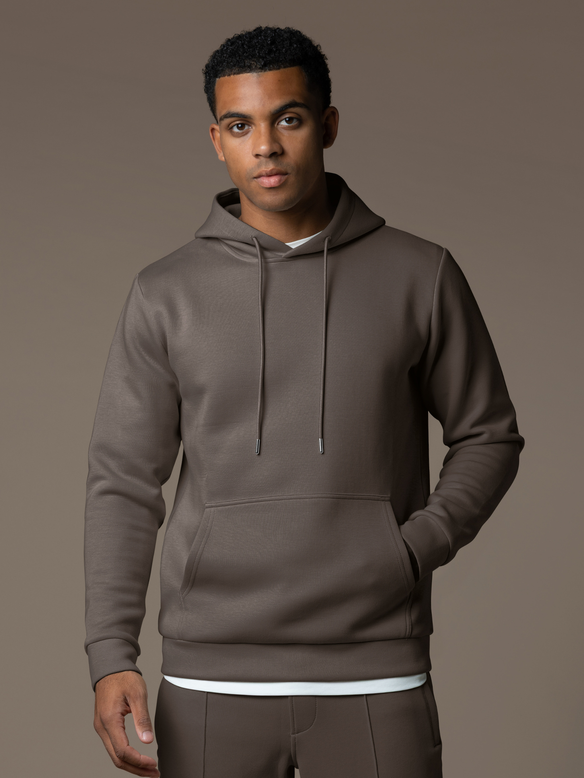 Essential Interlock Hoodie - Taupe