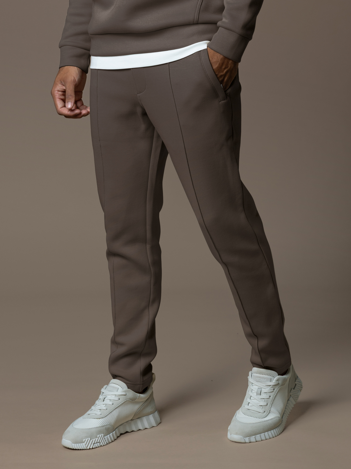 Essential Interlock Joggers - Taupe