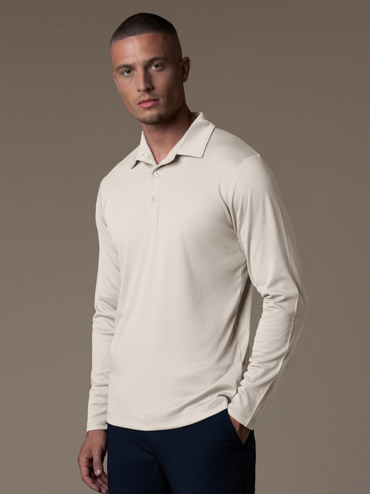 Lux-pitkähihainen pikeepaita - beige