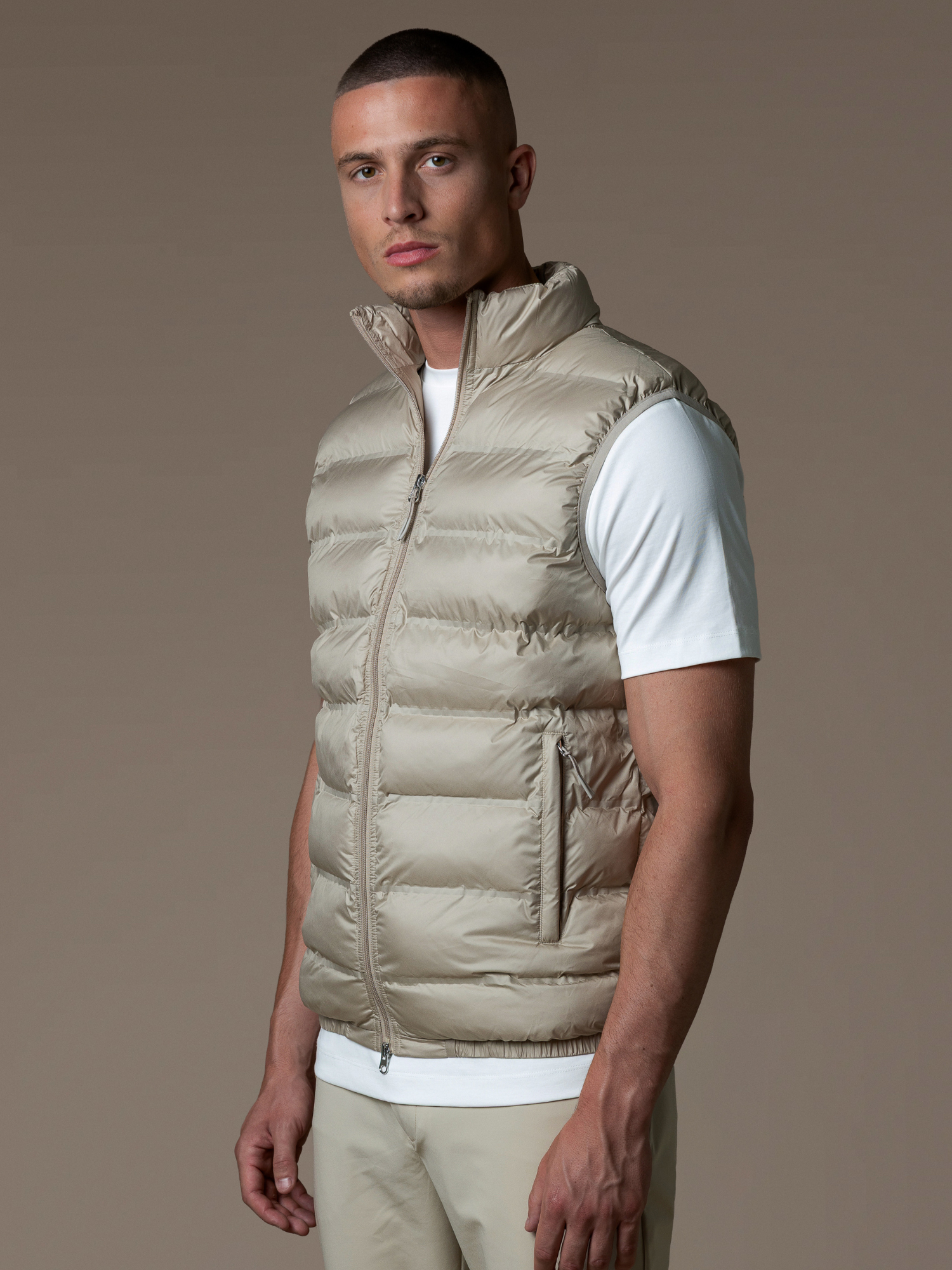 Tech Puffer Gilet - Beige