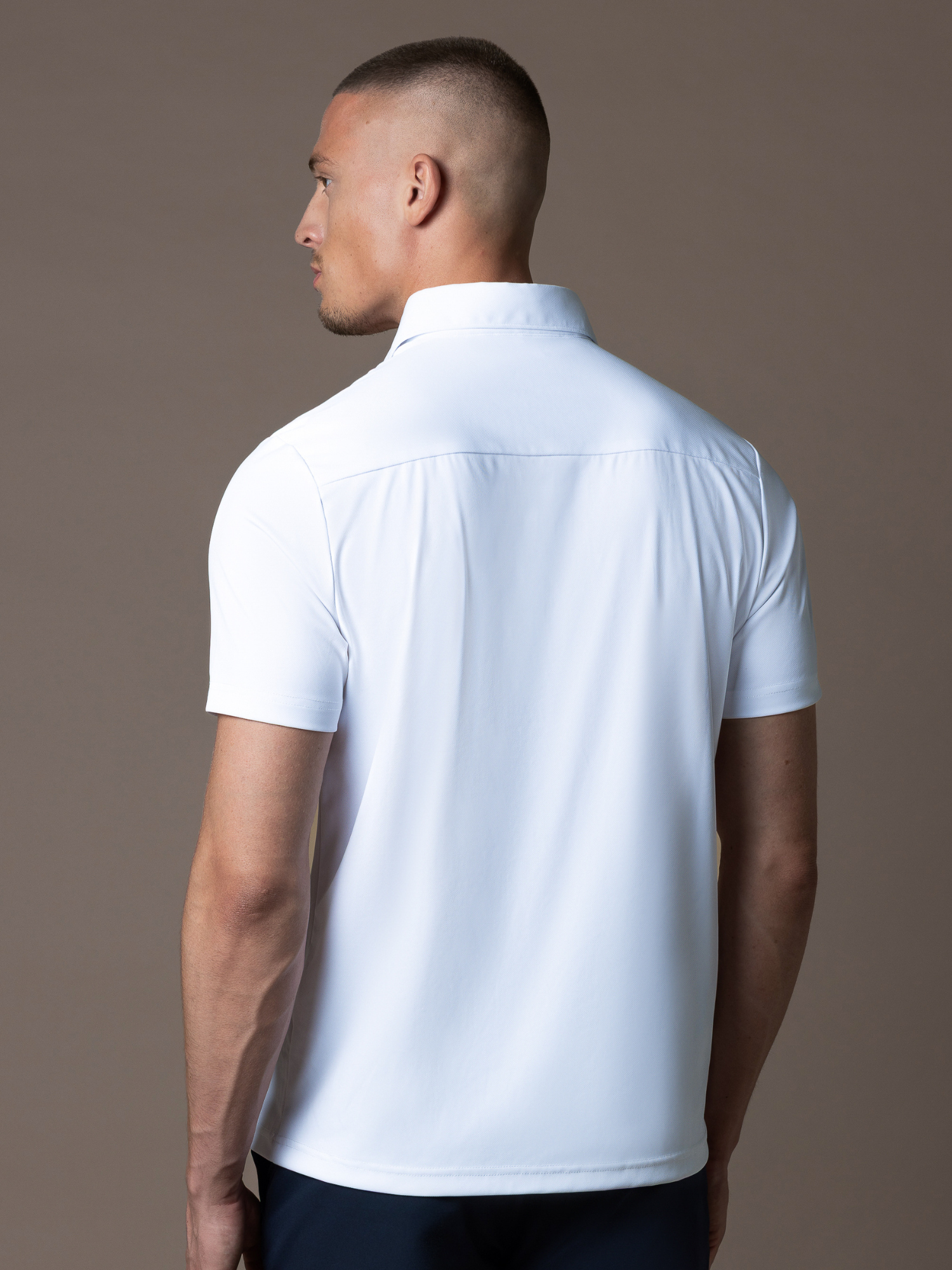 Tech Zipper Polo - White
