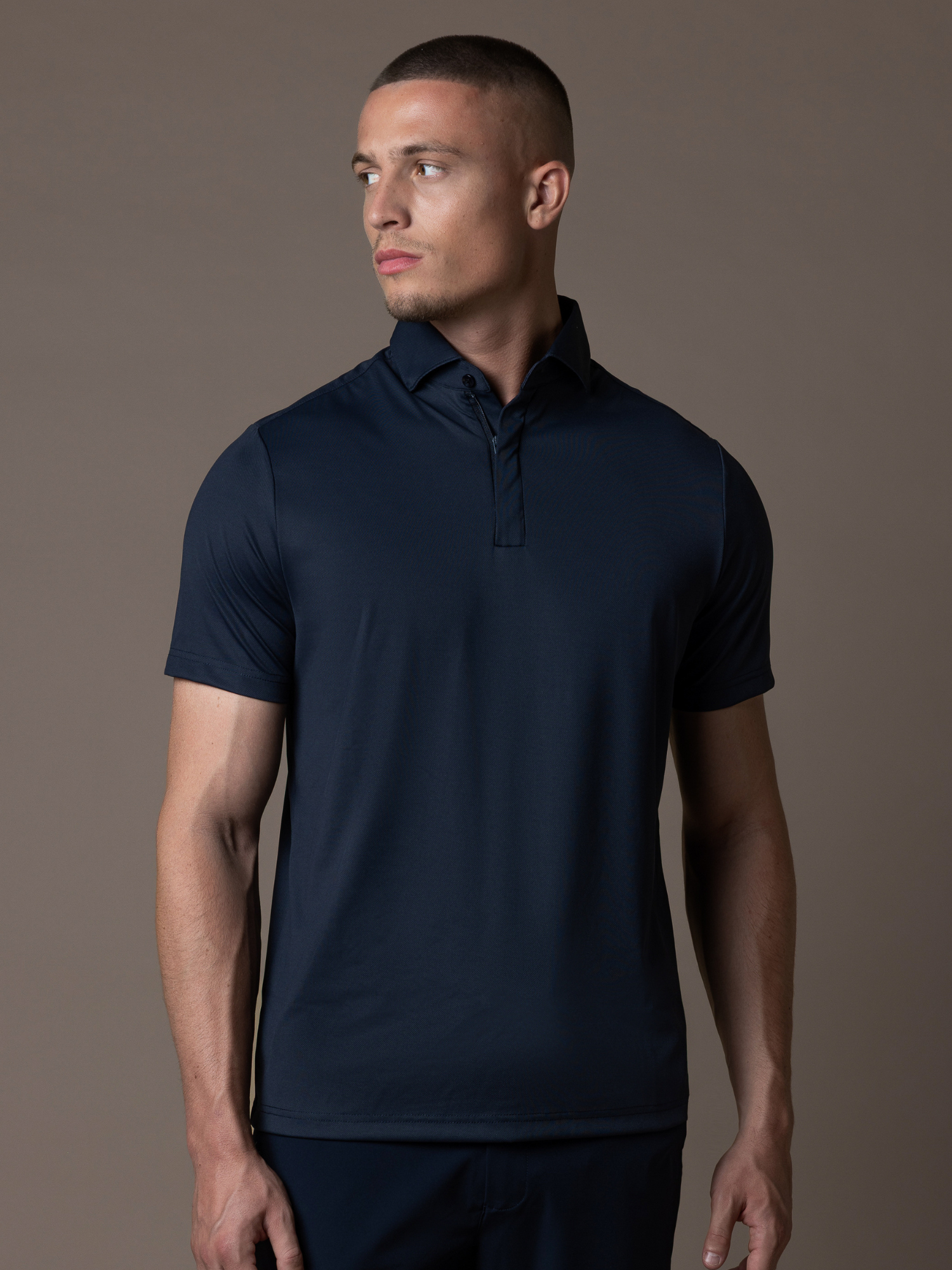 Tech Zipper Polo - Navy