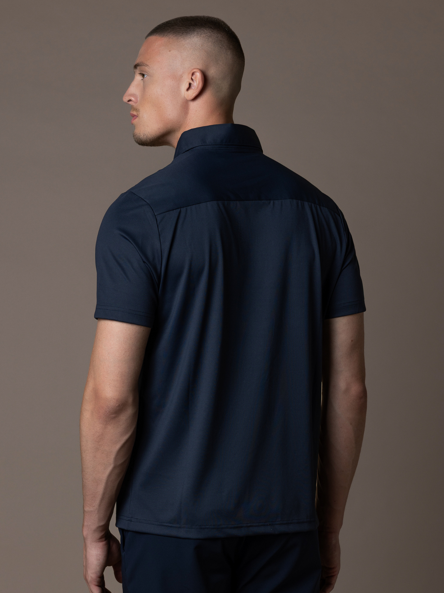 Tech Zipper Polo - Navy