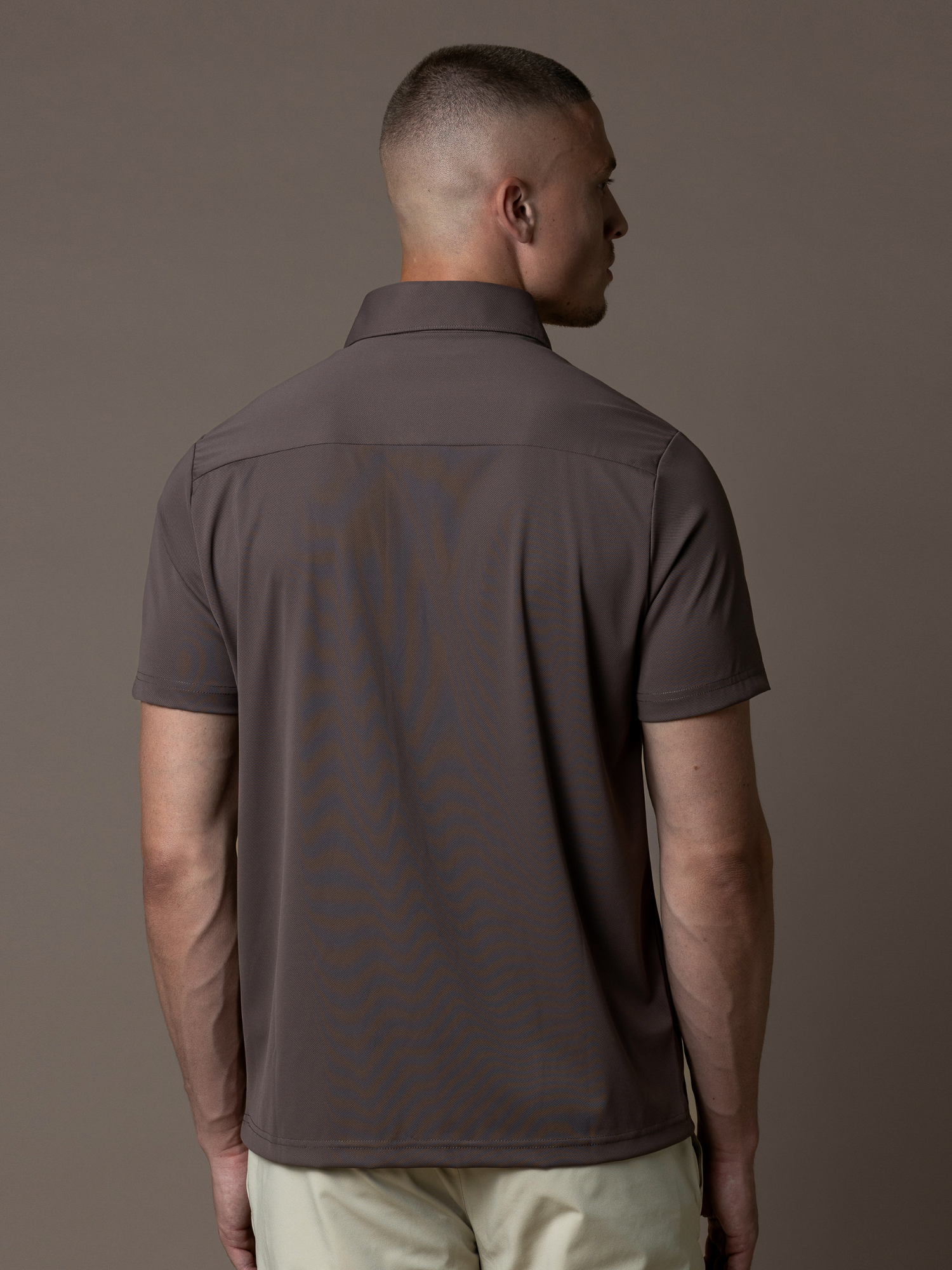 Tech Zipper Polo - Mocha