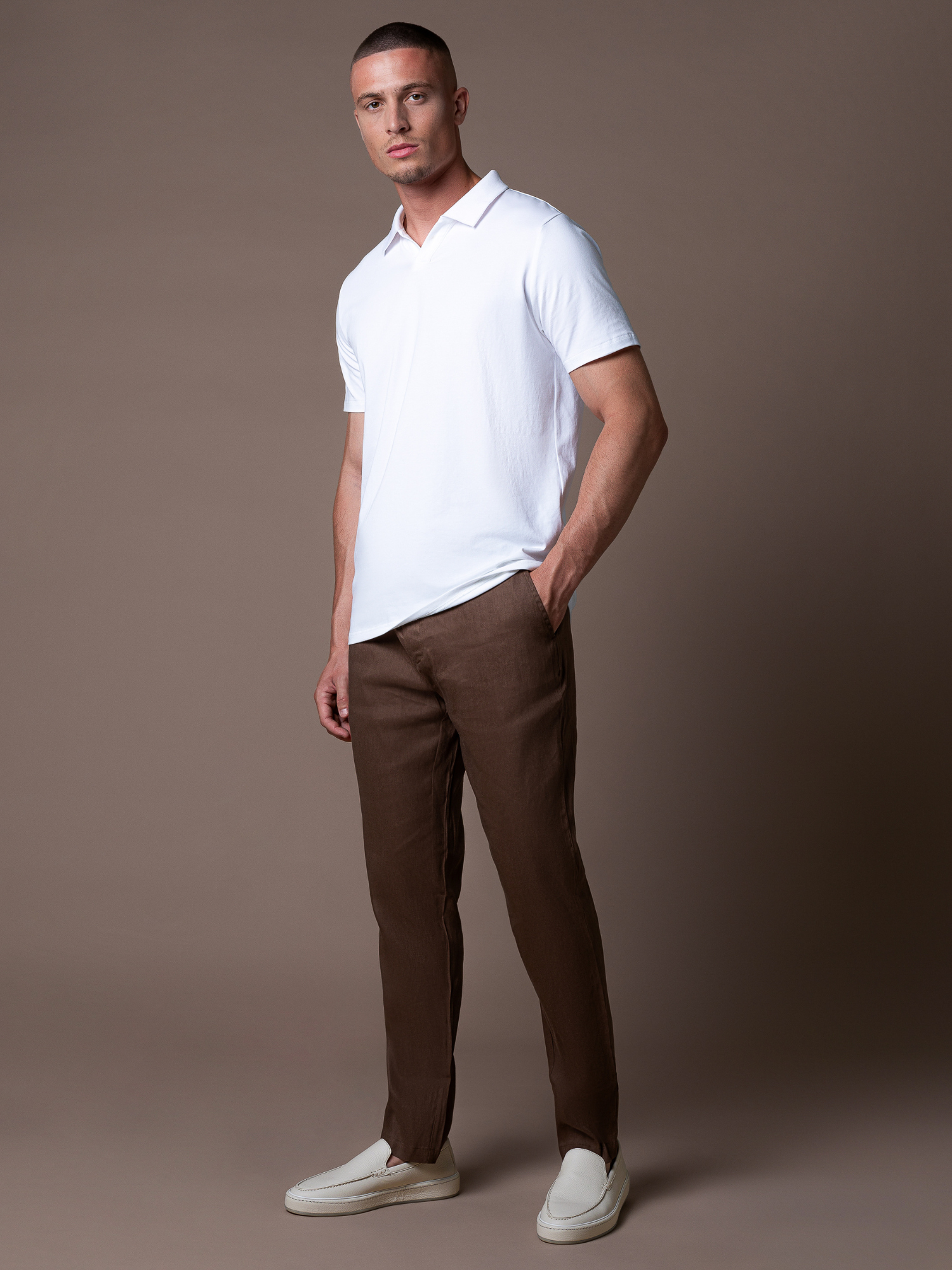 Linen Trousers - Brown
