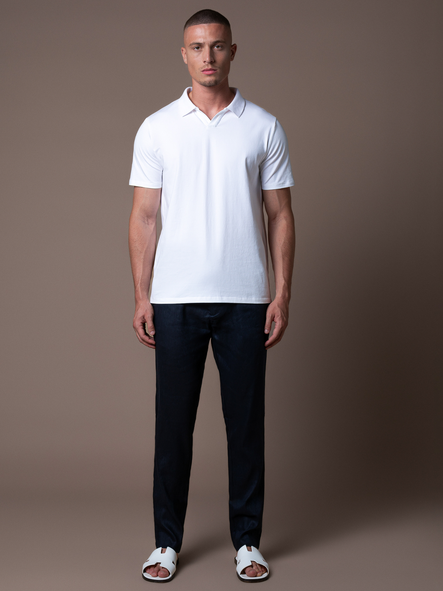 Linen Trousers - Navy
