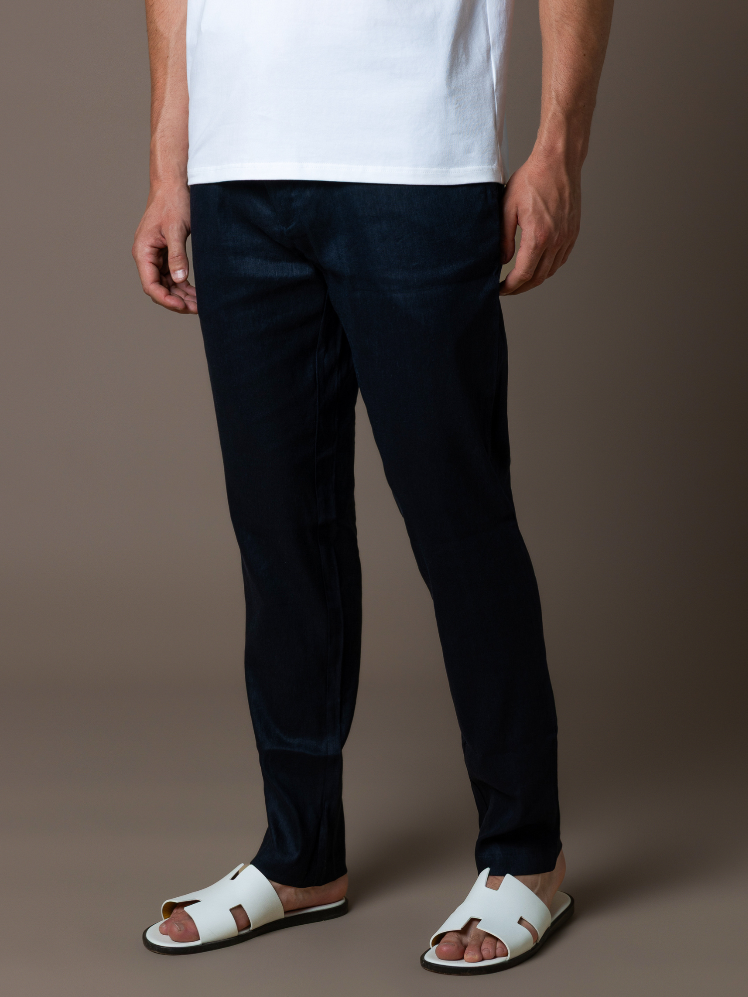 Linen Trousers - Navy