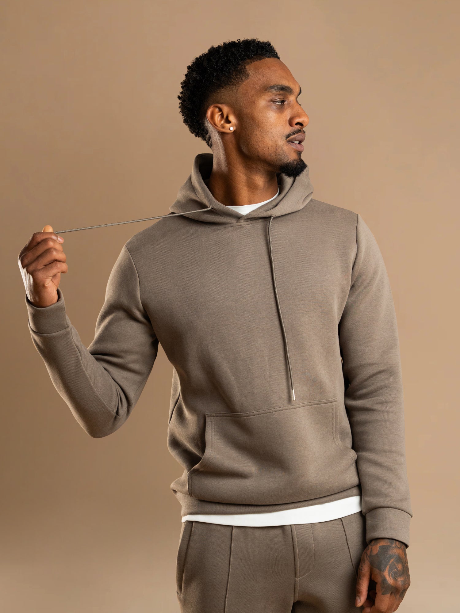 Essential Interlock Hoodie - Taupe