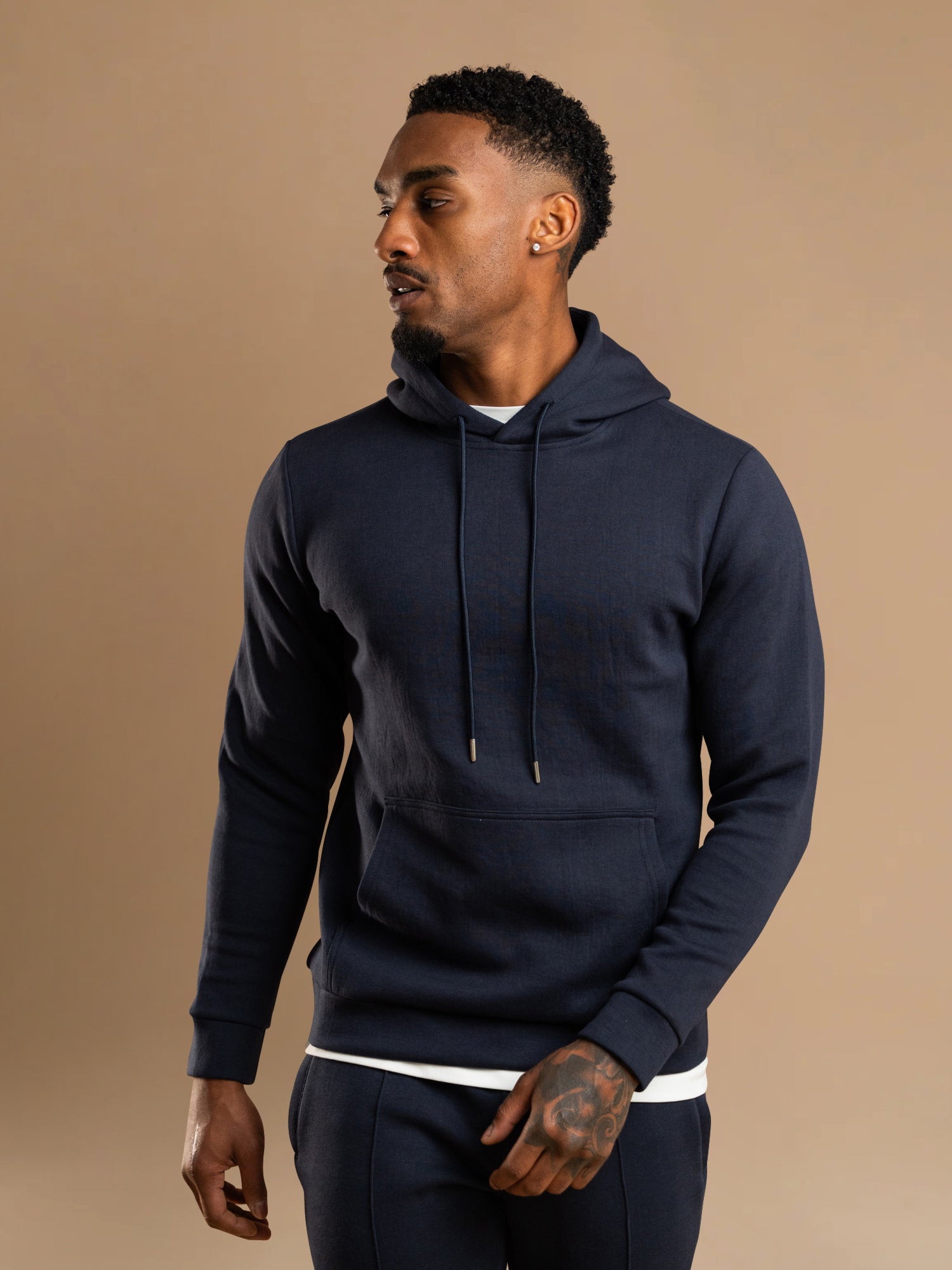 Essential Interlock Hoodie - Navy
