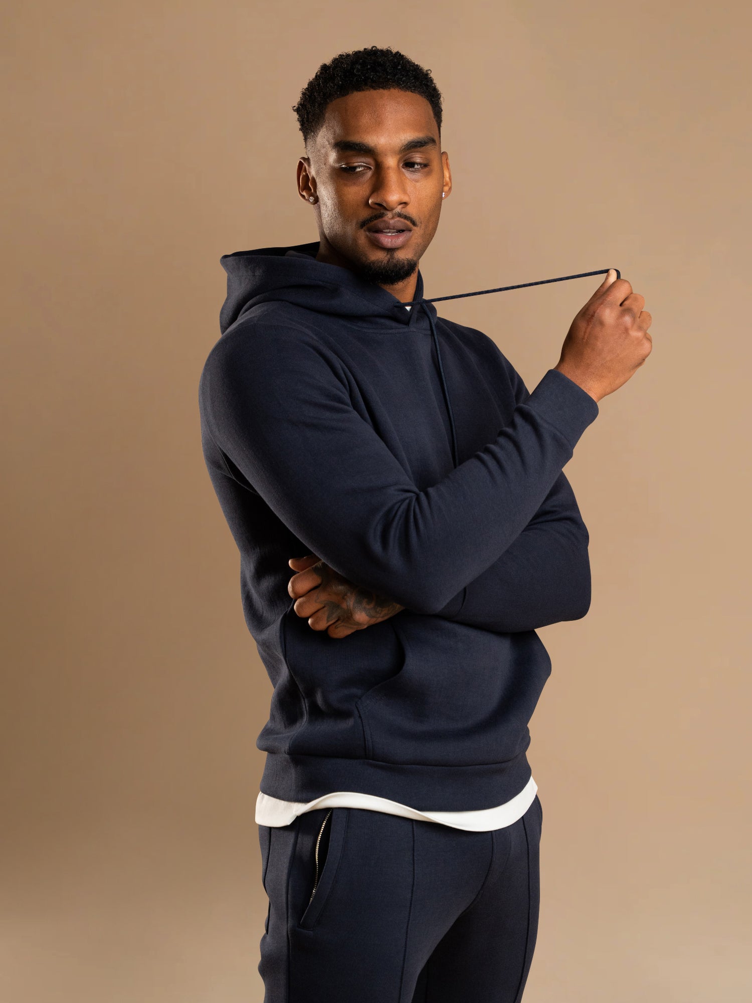 Essential Interlock Hoodie - Navy