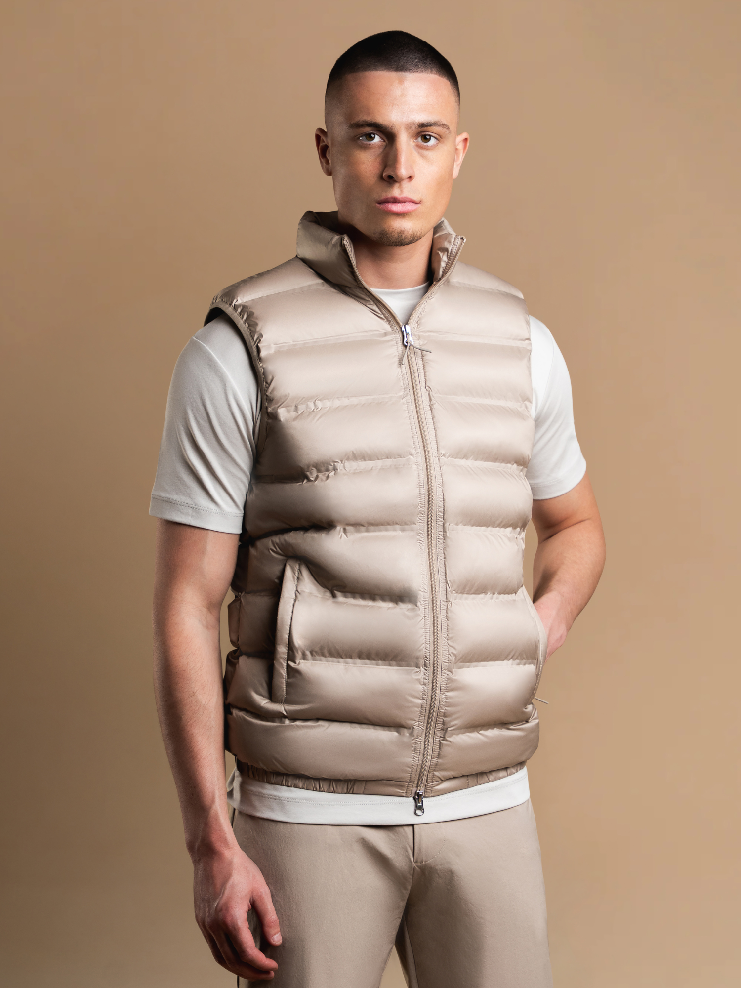 Tech Puffer Gilet - Beige