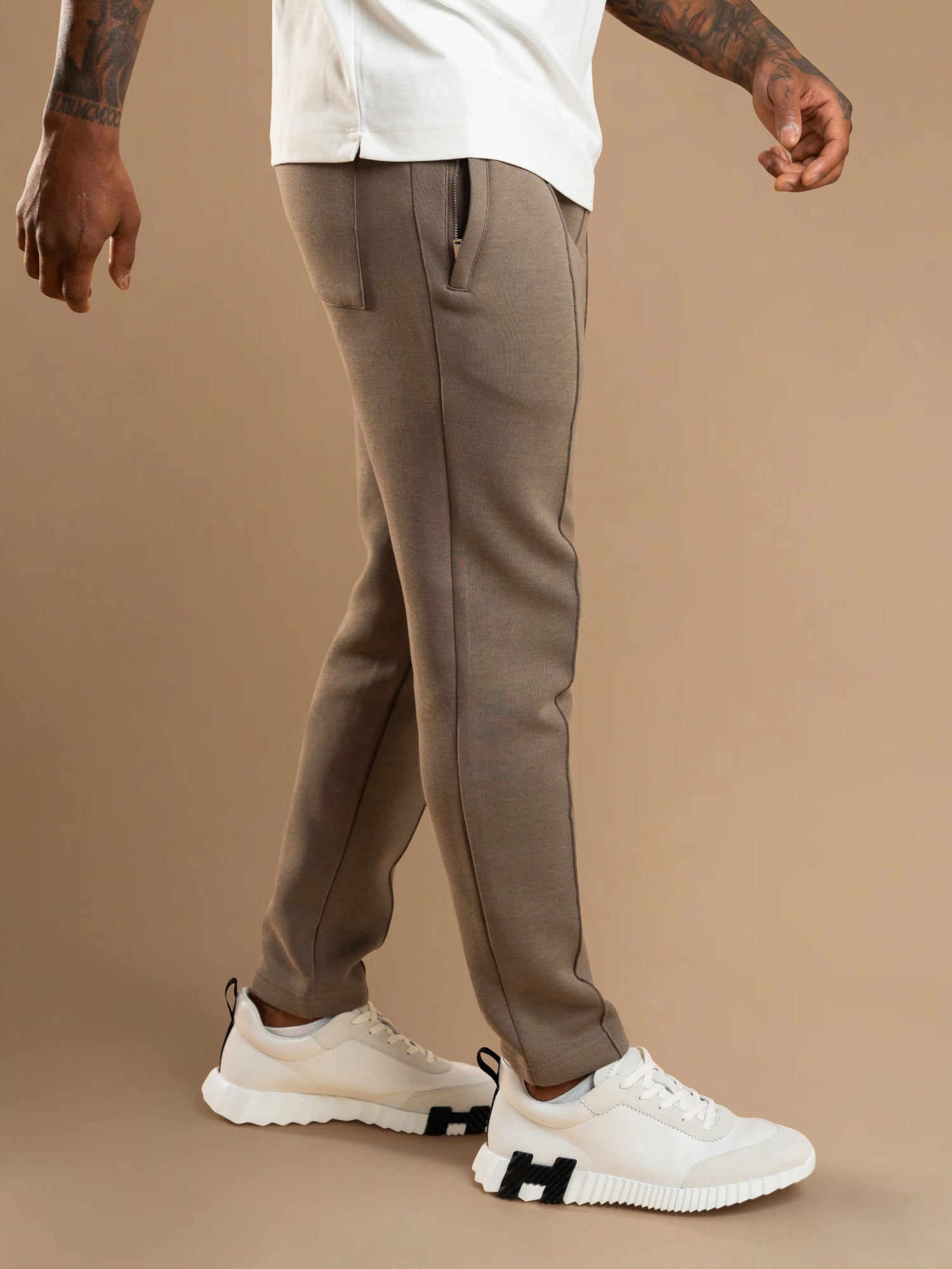 Essential Interlock Jogger - Taupe