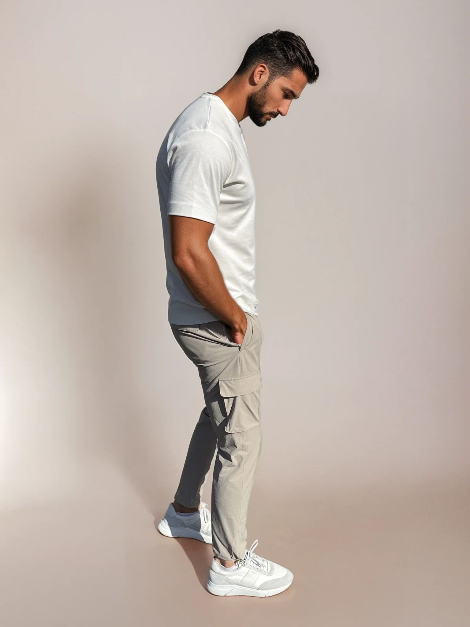 Cargo Tech Pants - Beige