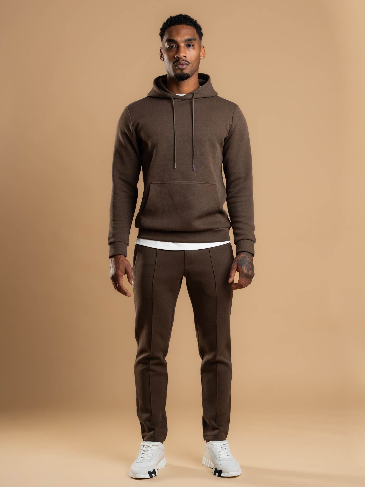 Essential Interlock Hoodie - Brown