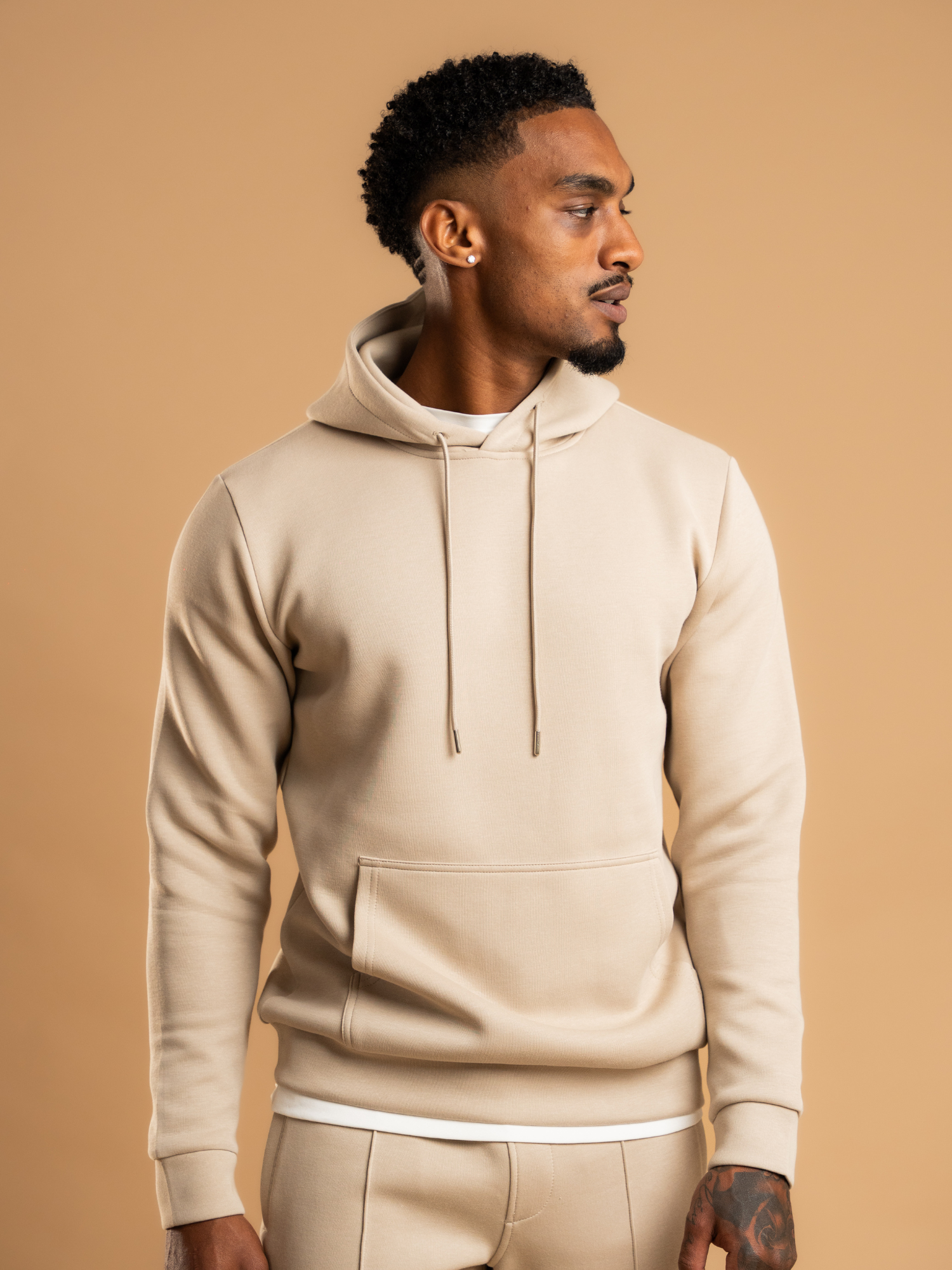 Essential Interlock Hoodie - Beige