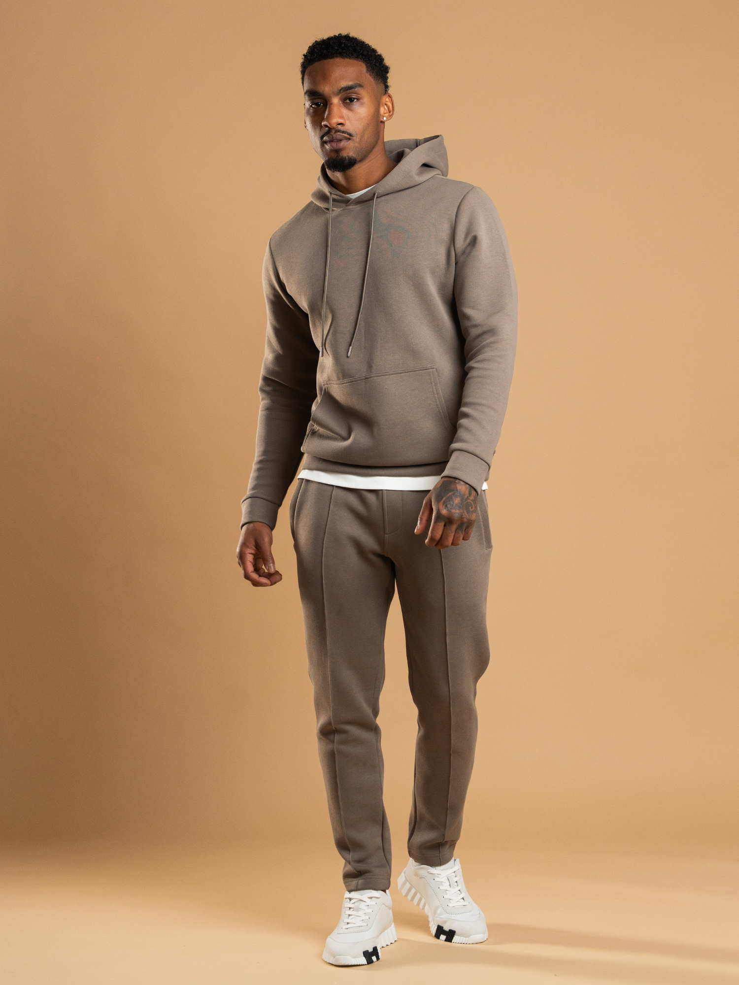 Essential Interlock Hoodie - Taupe