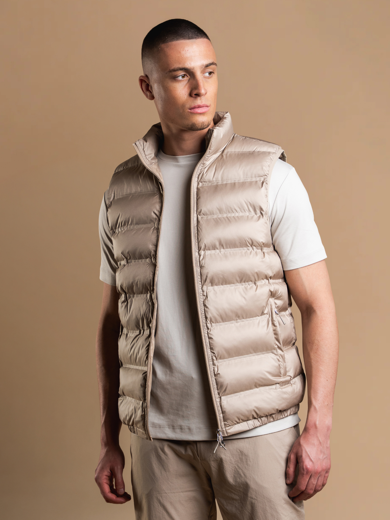 Tech Puffer Gilet - Beige