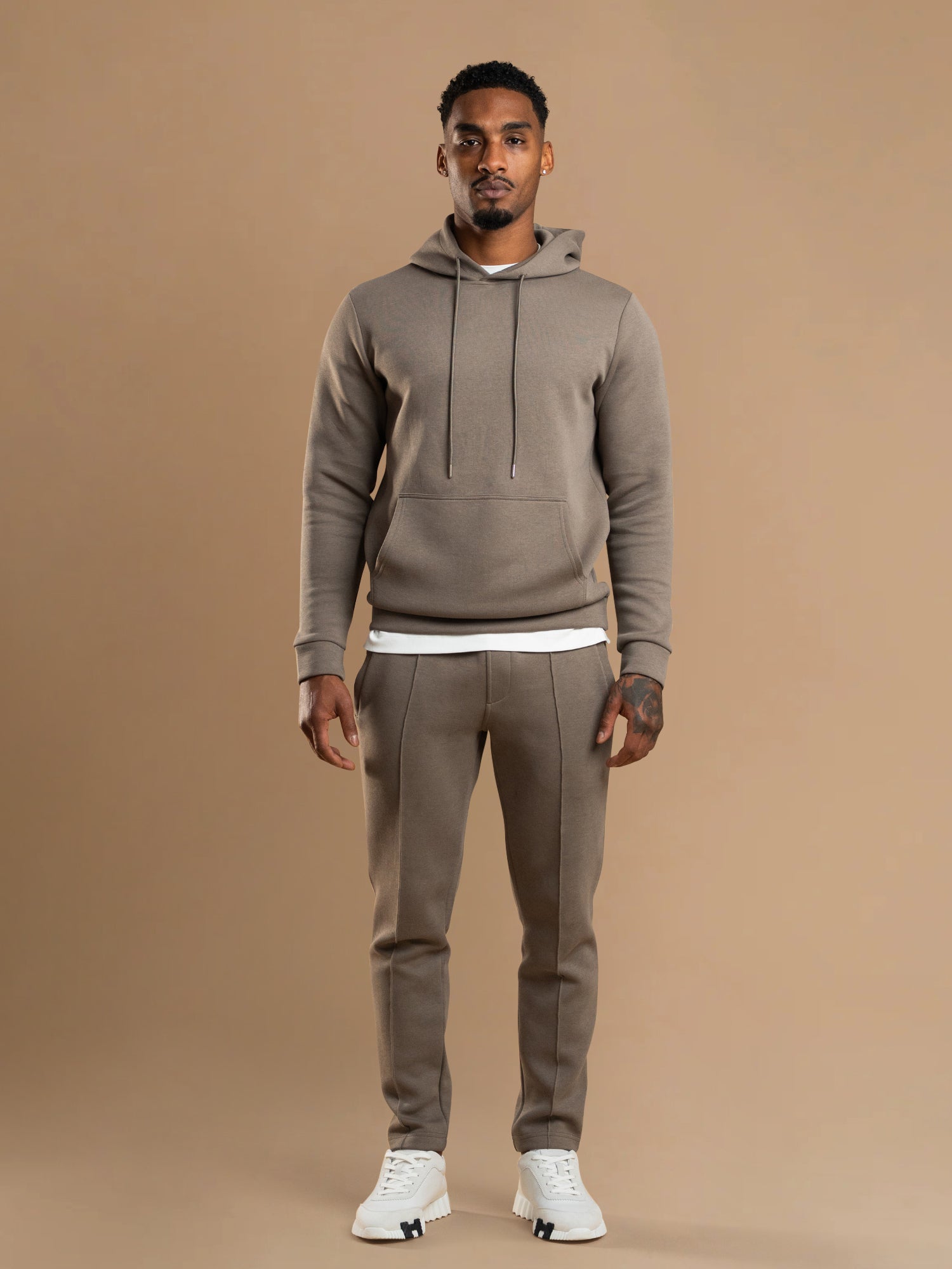 Essential Interlock Hoodie - Taupe