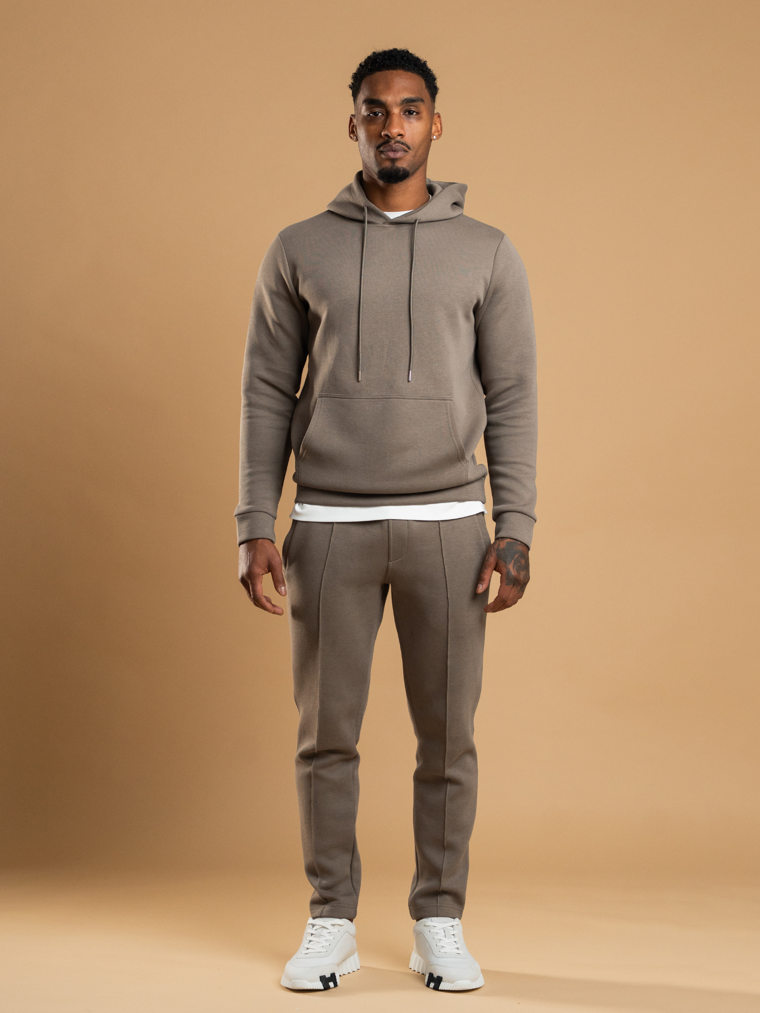 Essential Interlock Hoodie - Taupe