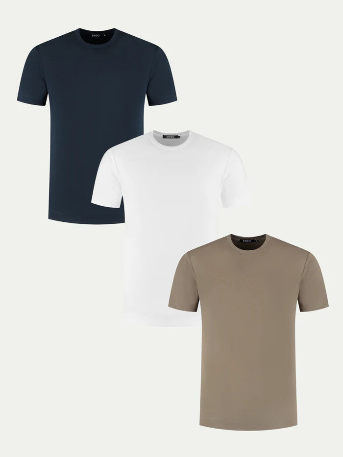 Essential Lux T-Shirt - Mixed 3 Pack - Multicolor