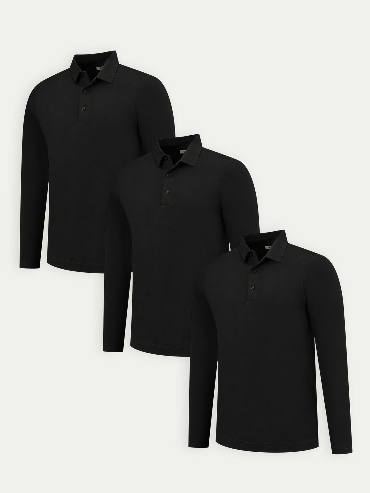 Lux Longsleeve Polo - Mixed 3 Pack - Black