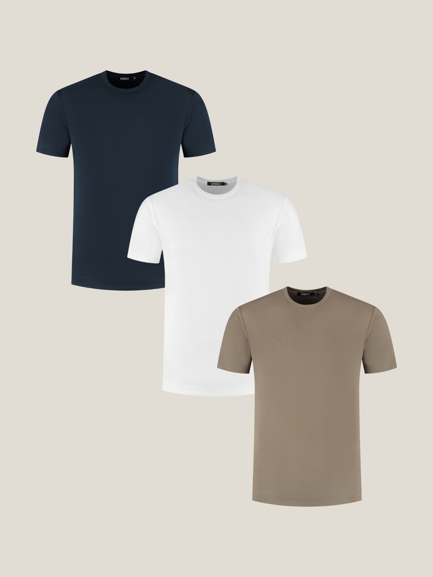Luxe Mercerised T-Shirt Sand - 3 Pack