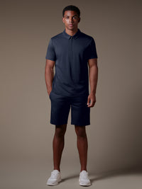 Lux Zipper Polo - Navy