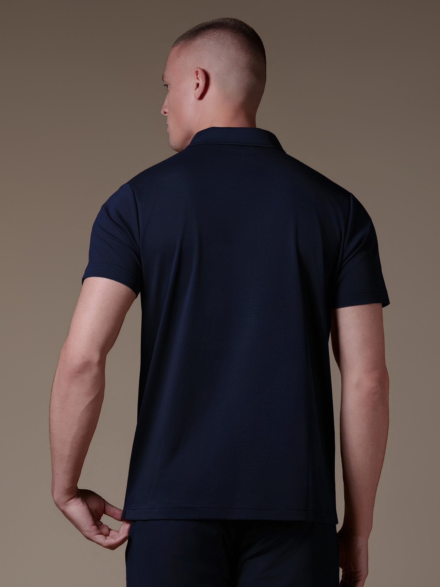 Lux Zipper Polo - Navy