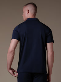 Lux Zipper Polo - Navy