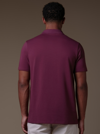 Buttonless Polo - Burgundy