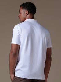 Buttonless Polo - White