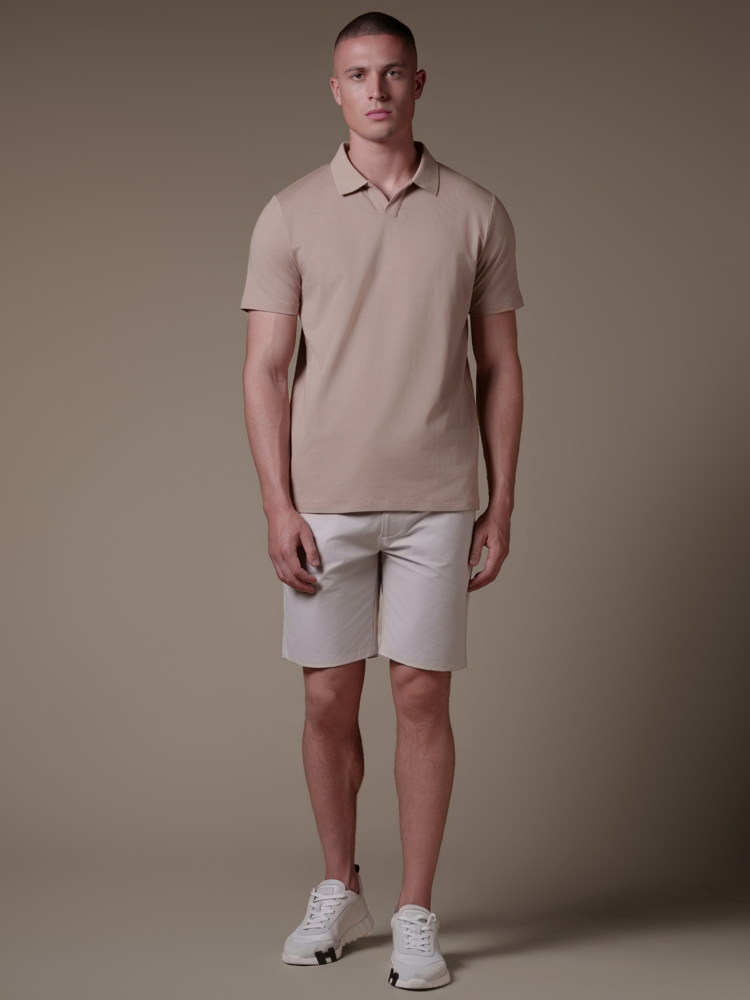 Buttonless Polo - Beige