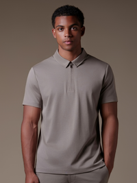 Lux Zipper Polo - Taupe