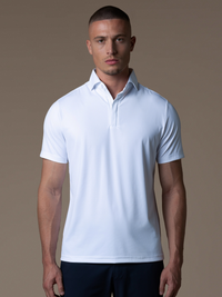 Tech Zipper Polo - White