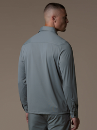 Tech Zipper Longsleeve Polo - Grey