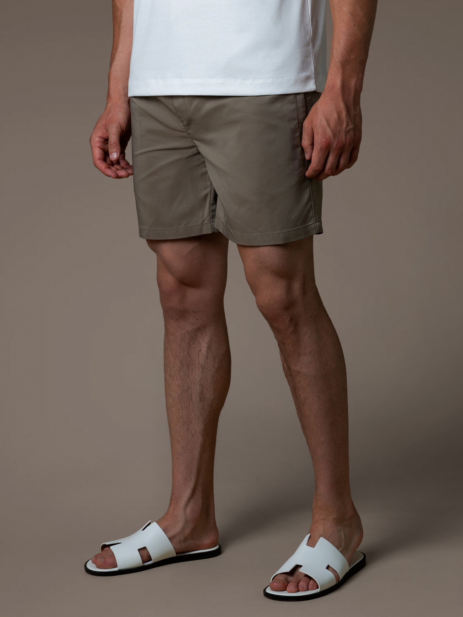 Zip Swim Short - Taupe