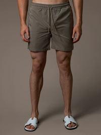 Zip Swim Short - Taupe