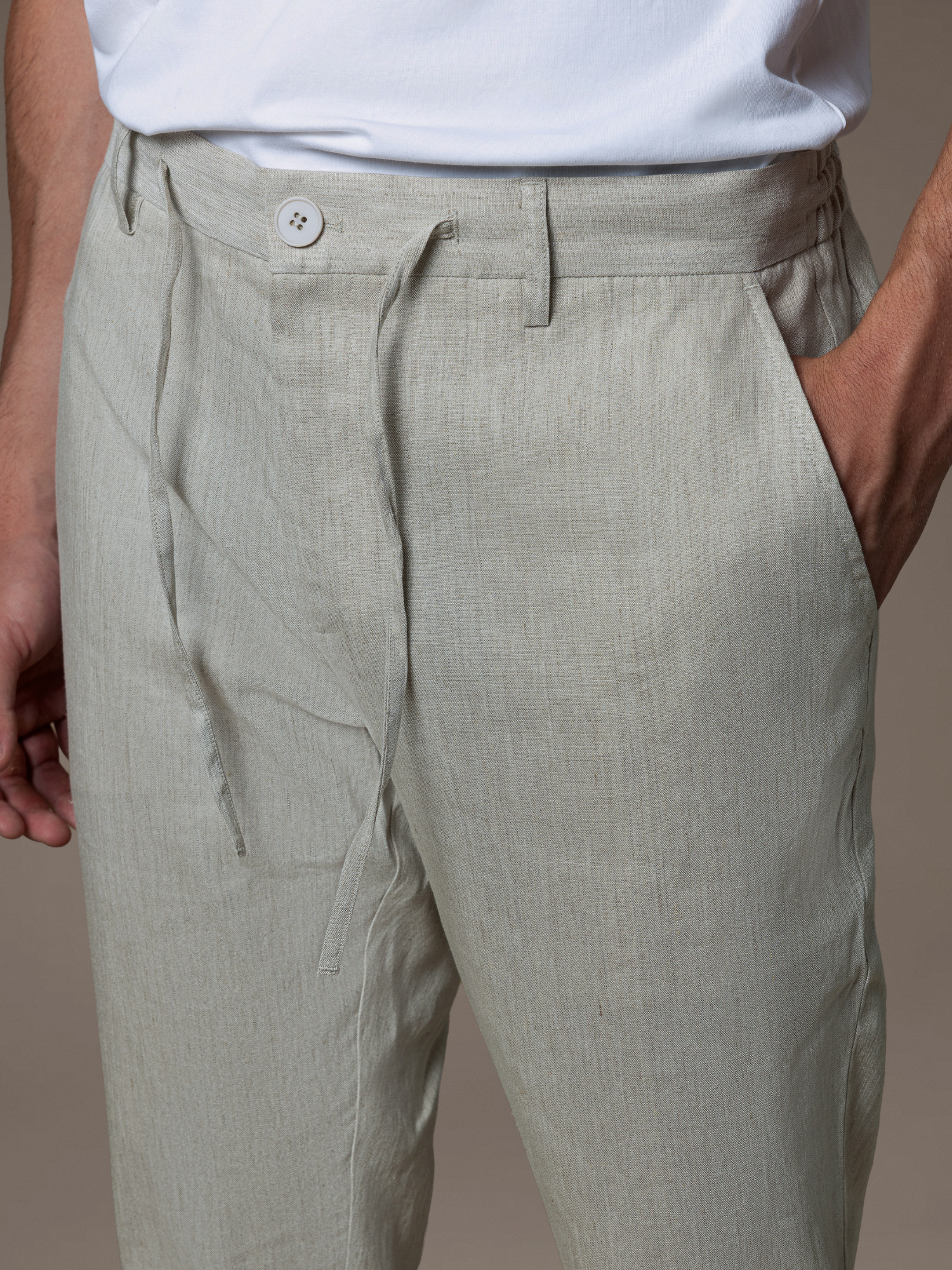 Linen Trousers - Beige